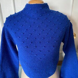 Cynthia Rowley blue cropped knit sweater knit - size Small to Med